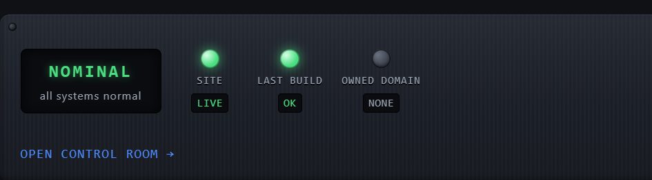 Control room status display