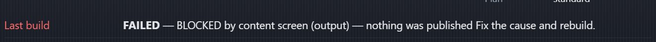 Build status message