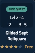 Gilded Sept Reliquary game card